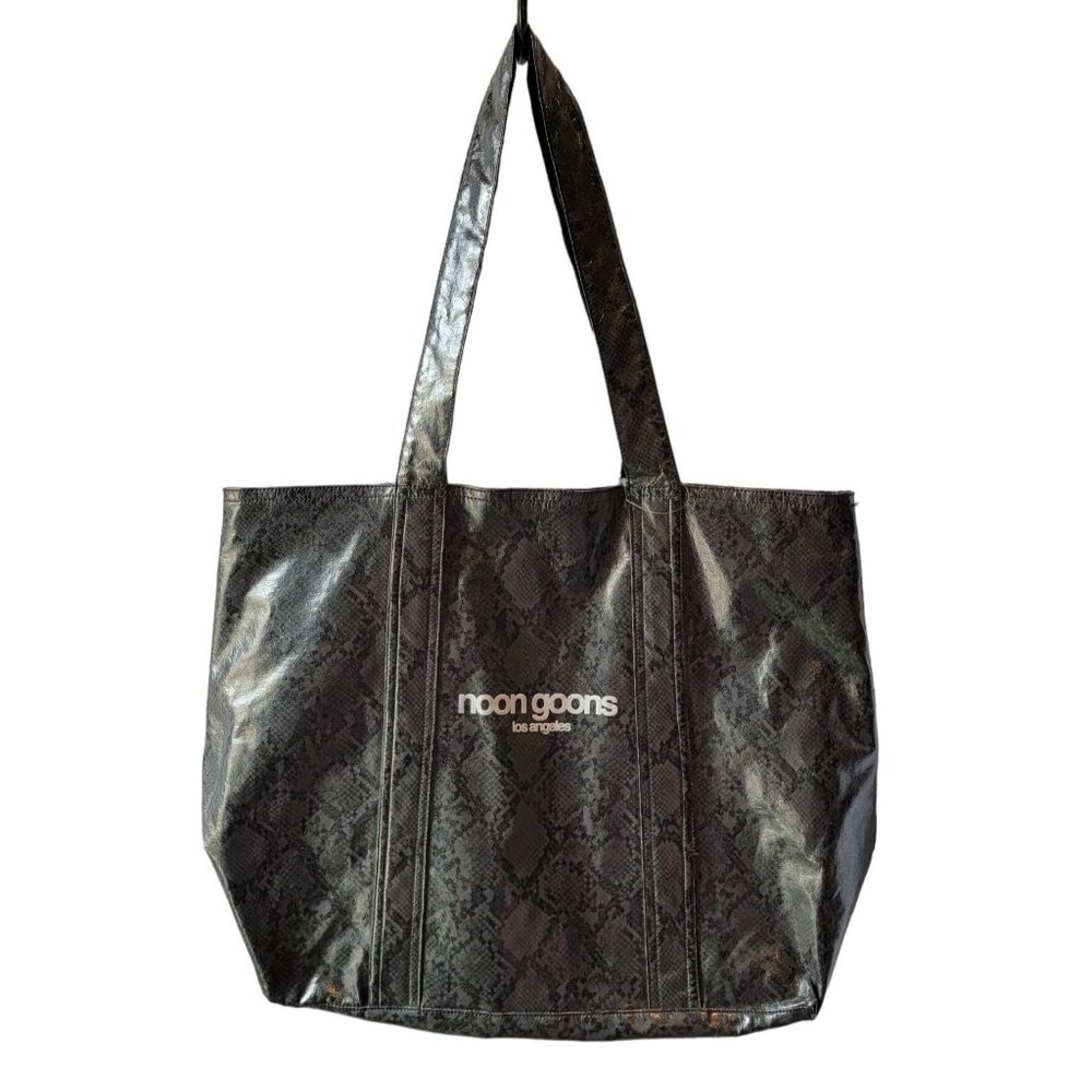 NWOT Noon Goons Mohave Vegan Snakeskin Print Large Tote Shoulder Shopping Bag